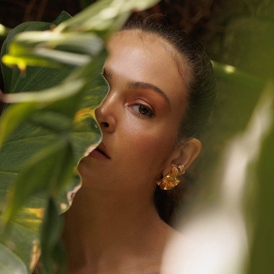 Crumpled Leaf Earrings
