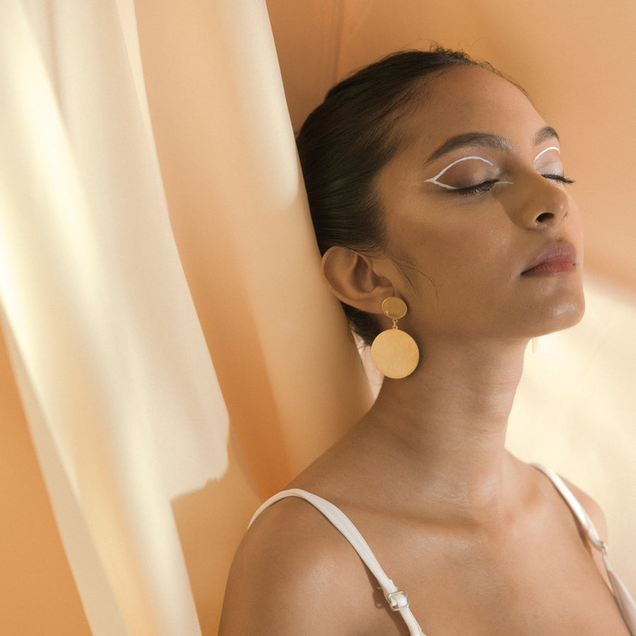Metallic Coin Earring