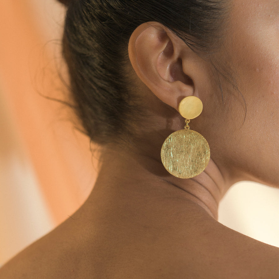 Metallic Coin Earring