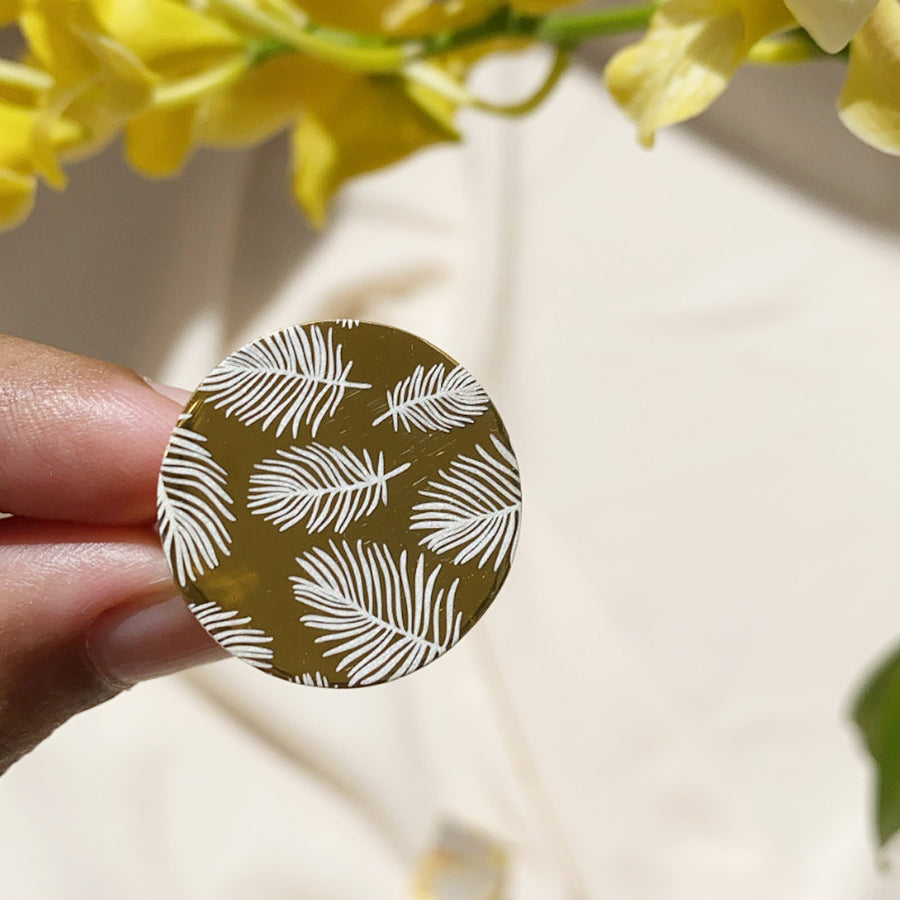 Palm Mirrored Penny Ring