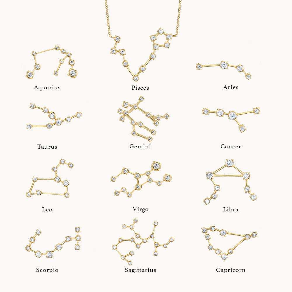 Zodiac constellation necklace