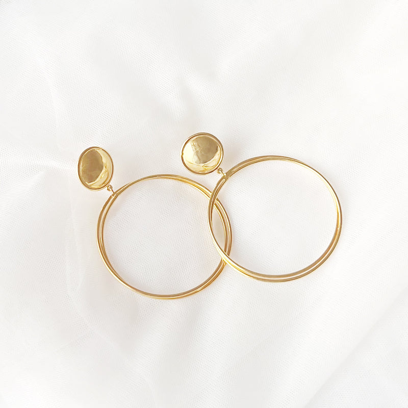 Coin Hoop Earrings — alternate view