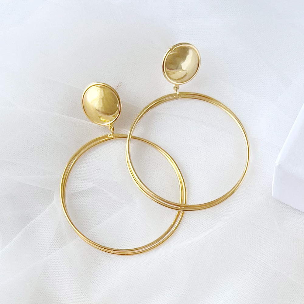 Coin Hoop Earrings