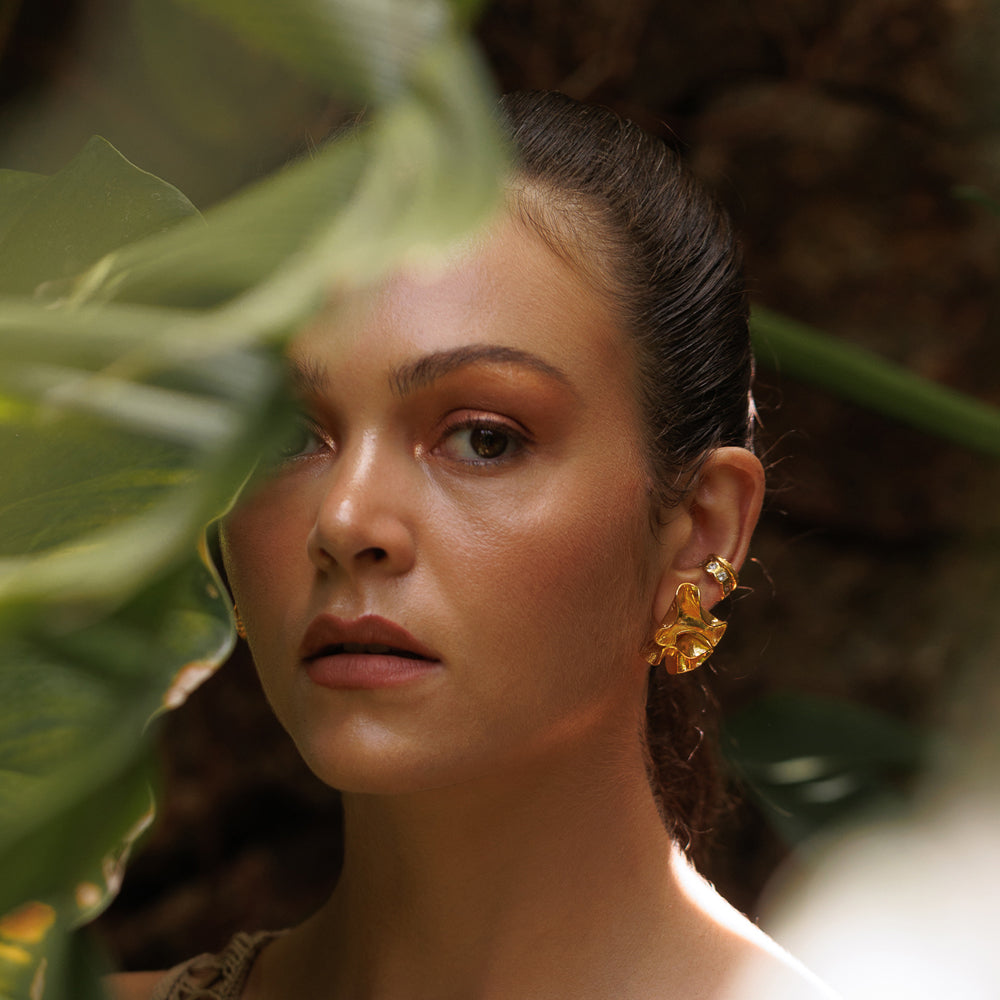 Crumpled Leaf Earrings