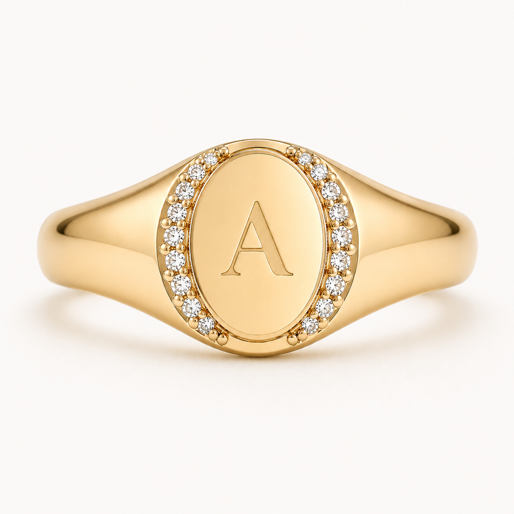 Studded Signet Ring
