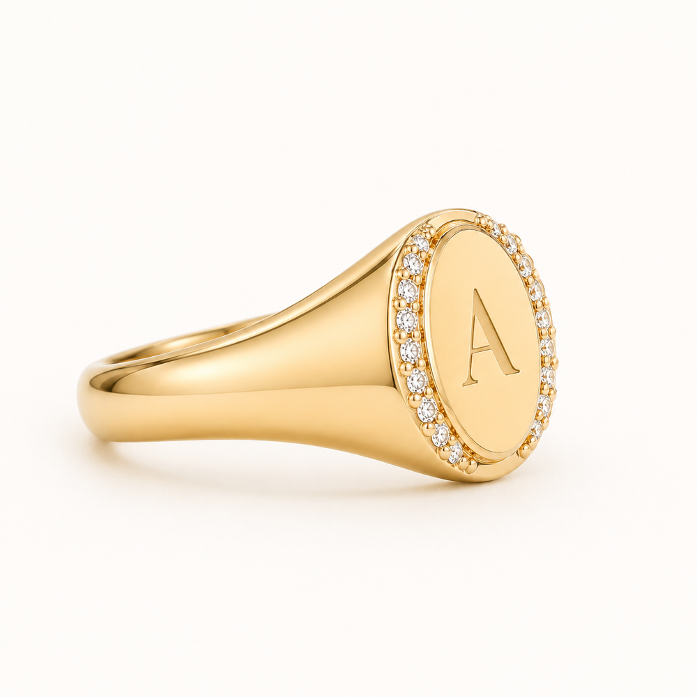 Studded Signet Ring