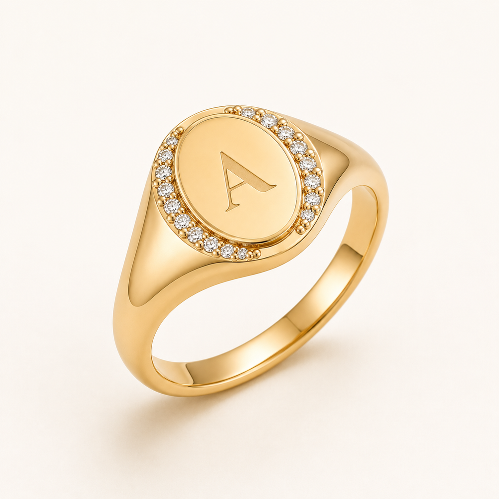 Studded Signet Ring