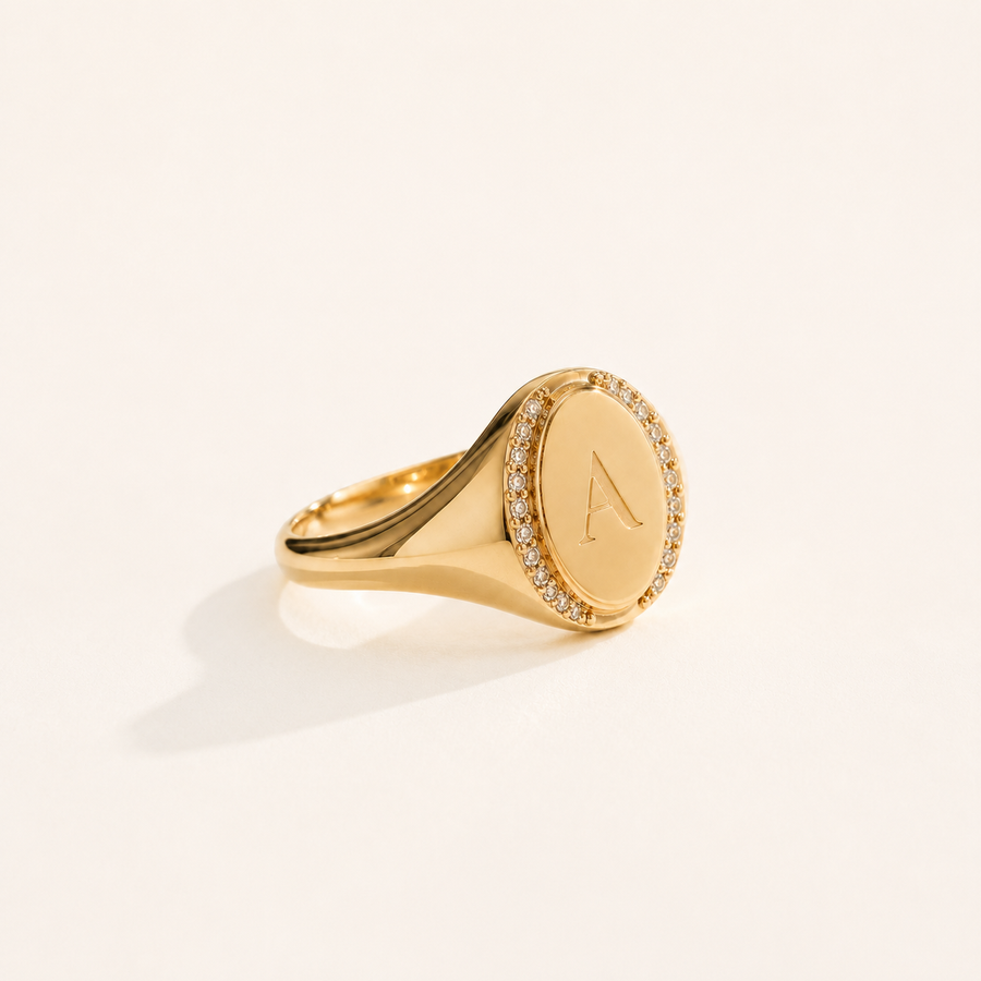 Studded Signet Ring