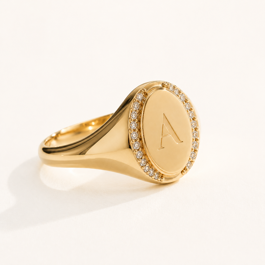 Studded Signet Ring